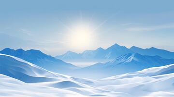 雪山插画背景插画手绘1