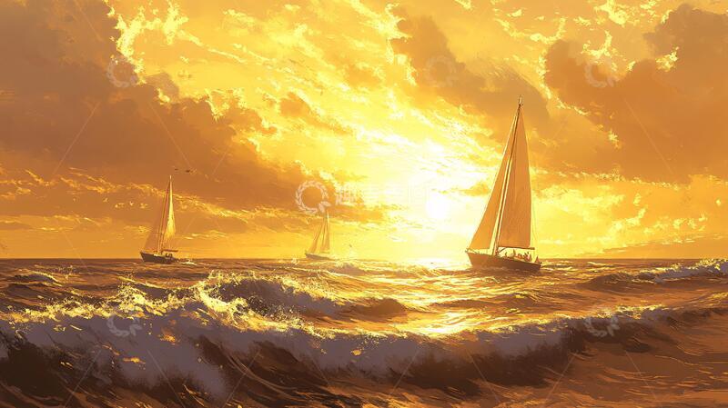 高清大图下载【趣麦麦图】扬帆启航高清画3