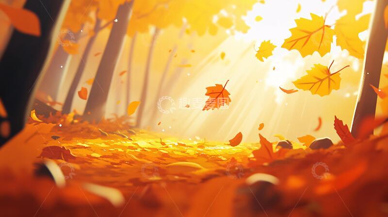 高清大图下载【趣麦麦图】秋天插画秋高气爽1