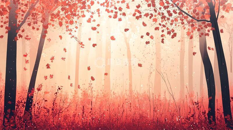 高清大图下载【趣麦麦图】手绘秋季主题朦胧插画5