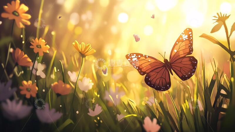 高清大图下载【趣麦麦图】阳光下的蝴蝶2