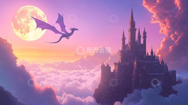 高清大图下载【趣麦麦图】梦幻城堡插画6