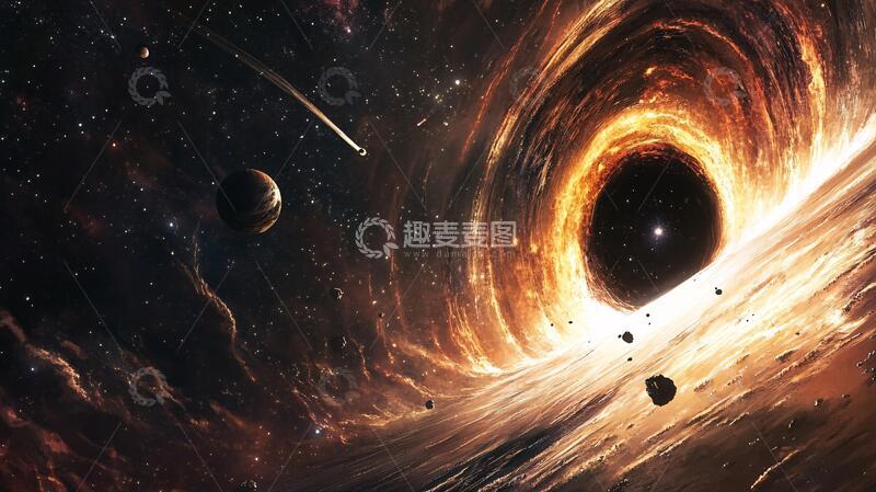 高清大图下载【趣麦麦图】宇宙黑洞背景海报1