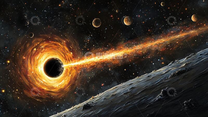高清大图下载【趣麦麦图】宇宙黑洞背景海报
