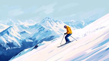 滑雪插画插画滑雪户外