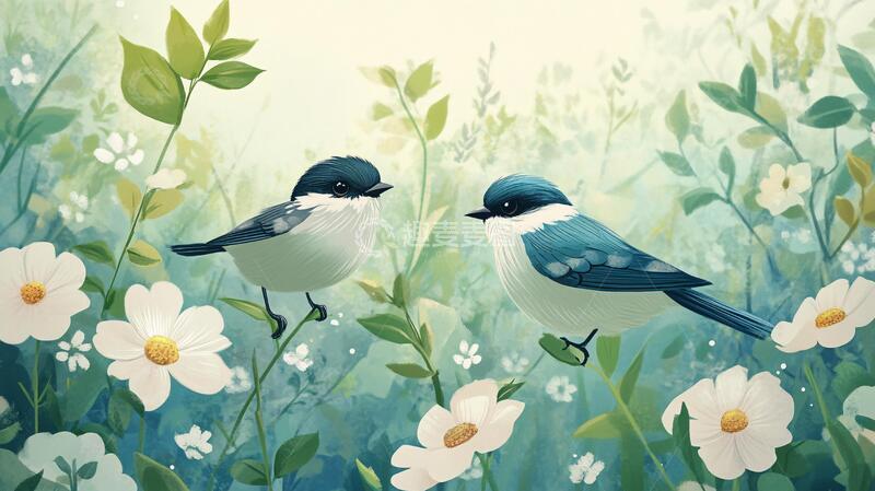 高清大图下载【趣麦麦图】春天花鸟壁纸1