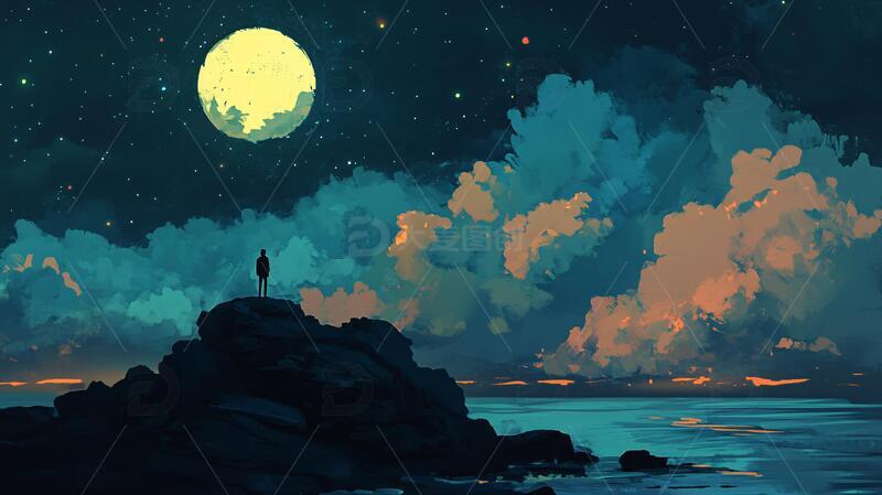 高清大图下载【趣麦麦图】星月河幻想插画11