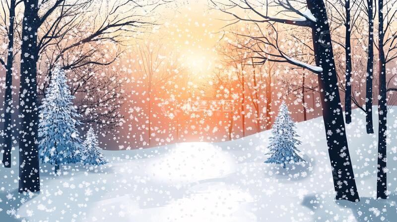 高清大图下载【趣麦麦图】冬日山林风光插图3