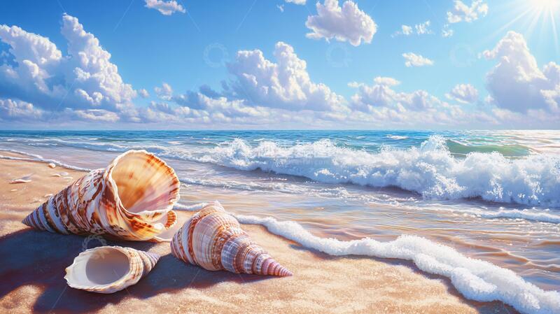 高清大图下载【趣麦麦图】阳光下的贝壳