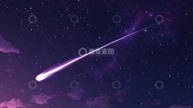 高清大图下载【趣麦麦图】流星插画素材彗星宇宙