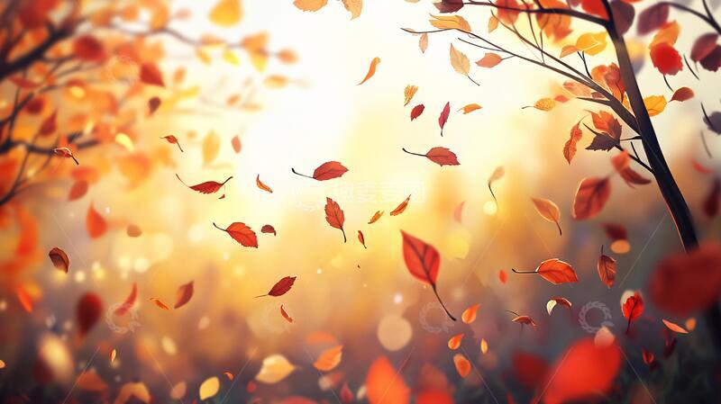 高清大图下载【趣麦麦图】唯美秋日落叶5