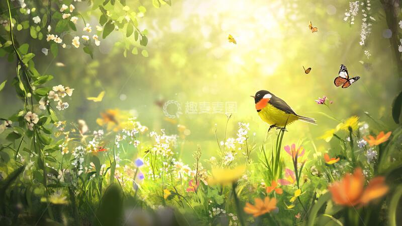 高清大图下载【趣麦麦图】春天花鸟壁纸