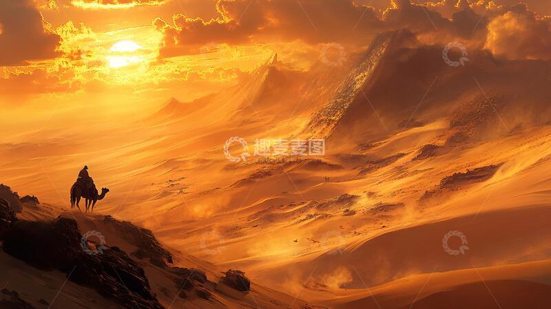 高清大图下载【趣麦麦图】玄奘西游取经骆驼驼铃