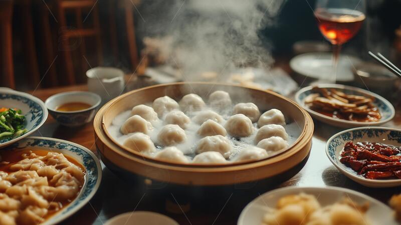 高清大图下载【趣麦麦图】团圆夜餐桌汤圆