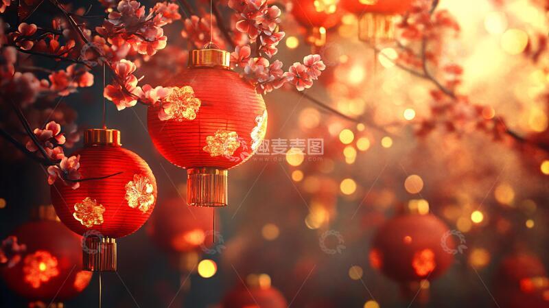 高清大图下载【趣麦麦图】唯美红灯笼灯笼唯美喜庆