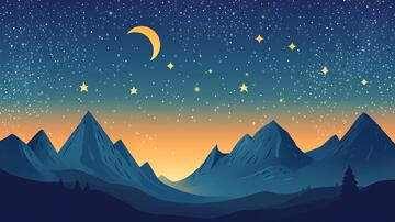 夜晚山峰夜景夜晚山景