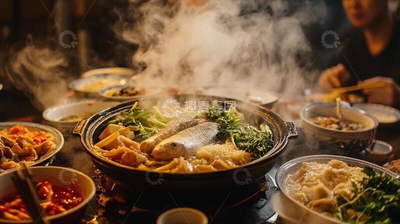 高清大图下载【趣麦麦图】热气腾腾的菜肴1