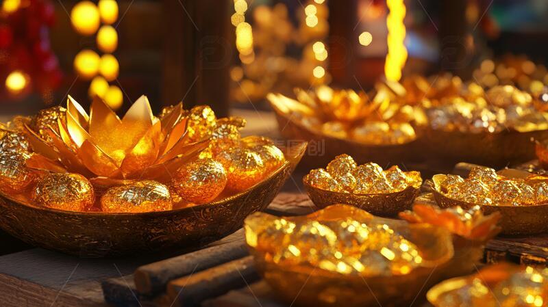 莲花元宝元宝平安莲花