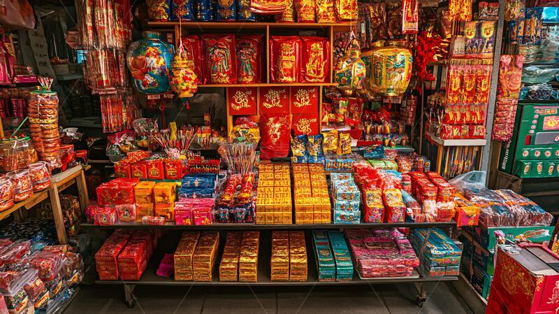 高清大图下载【趣麦麦图】烟花爆竹超市