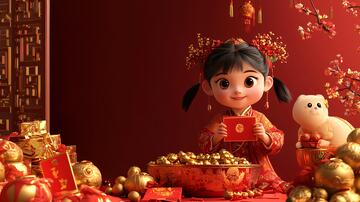 新年形象拜年新年福娃