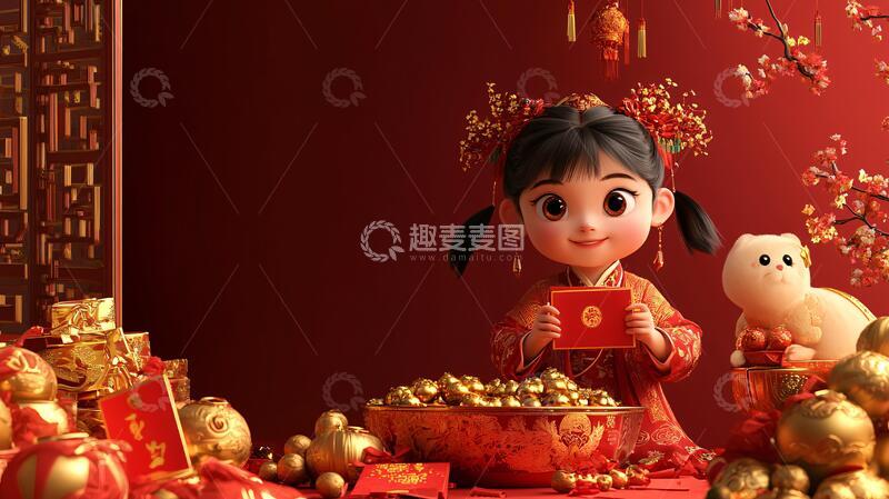 高清大图下载【趣麦麦图】新年形象拜年新年福娃