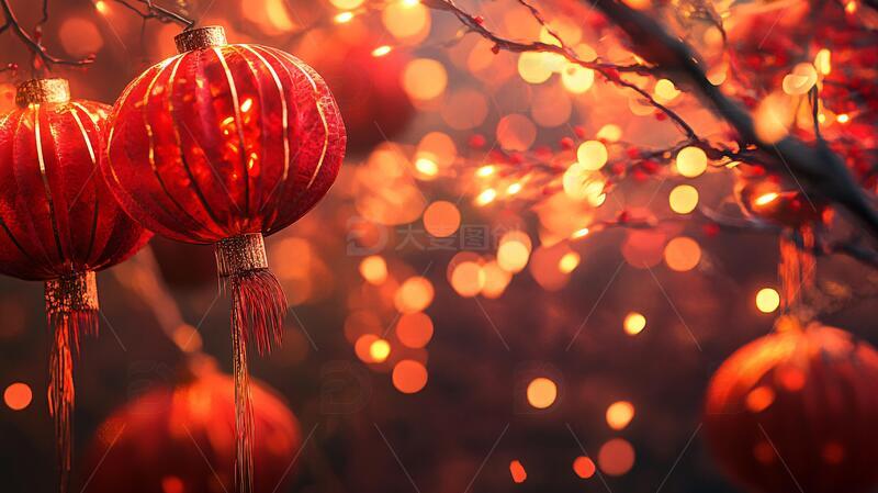 唯美红灯笼灯笼唯美节日