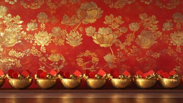 聚宝盆金色莲花金色中式