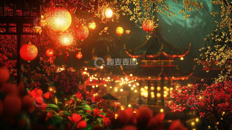 高清大图下载【趣麦麦图】古风场景春暖花开2