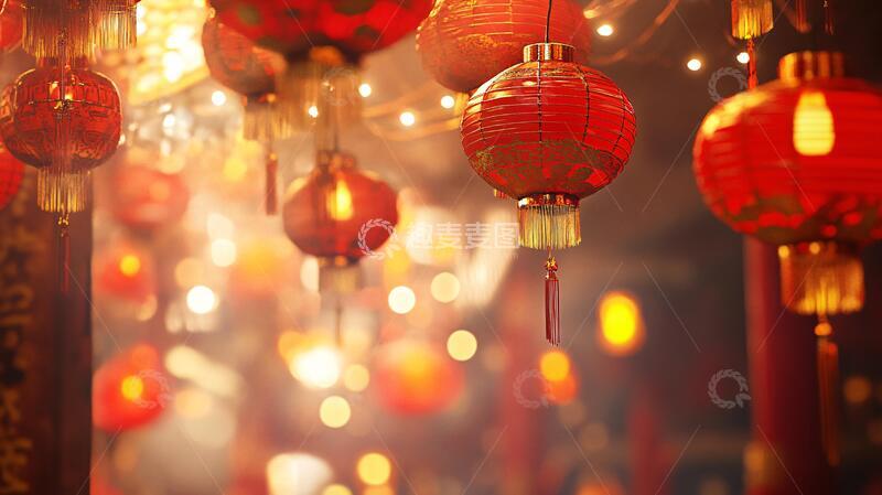 高清大图下载【趣麦麦图】喜庆场景灯笼密布21