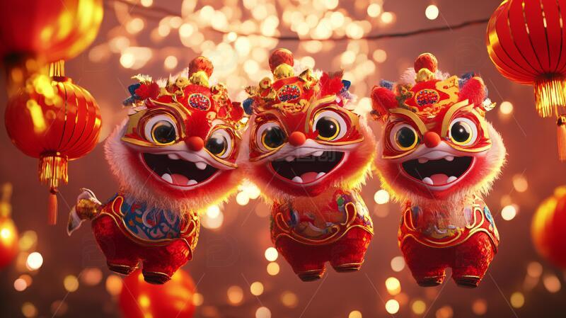 高清大图下载【趣麦麦图】舞龙舞狮壁纸4