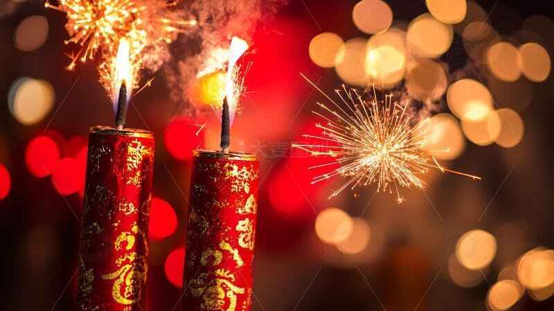 爆竹新年春节主题图片