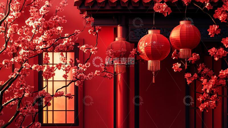 高清大图下载【趣麦麦图】喜庆场景灯笼密布19