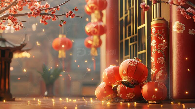 高清大图下载【趣麦麦图】喜庆场景灯笼密布16