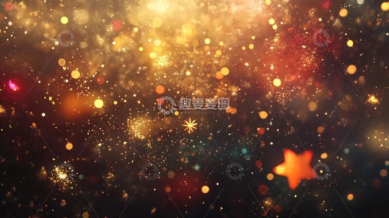 高清大图下载【趣麦麦图】虚化光点光晕星光背景