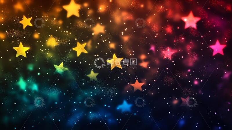 高清大图下载【趣麦麦图】彩色背景星光璀璨