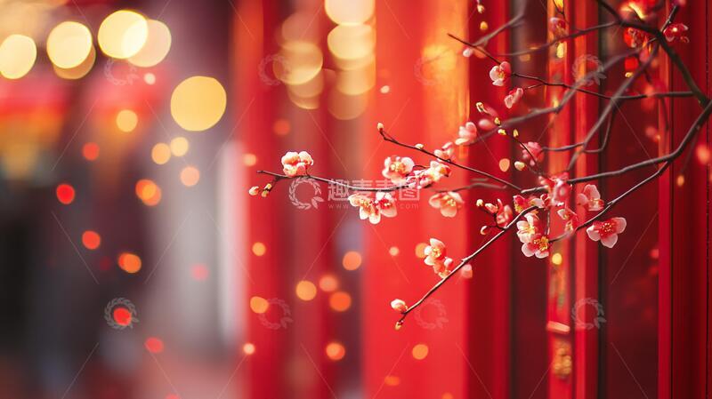 高清大图下载【趣麦麦图】春节意境气息意境红底