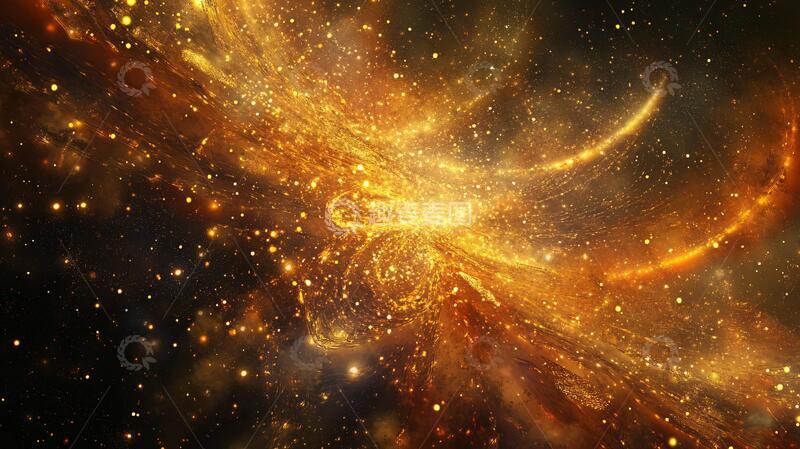 高清大图下载【趣麦麦图】金色星云星云宇宙梦幻