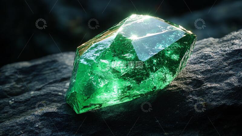 高清大图下载【趣麦麦图】钒金绿宝石萤石矿石刻面