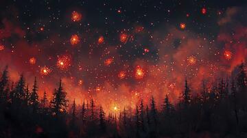 横版烟火烟火背景夜色