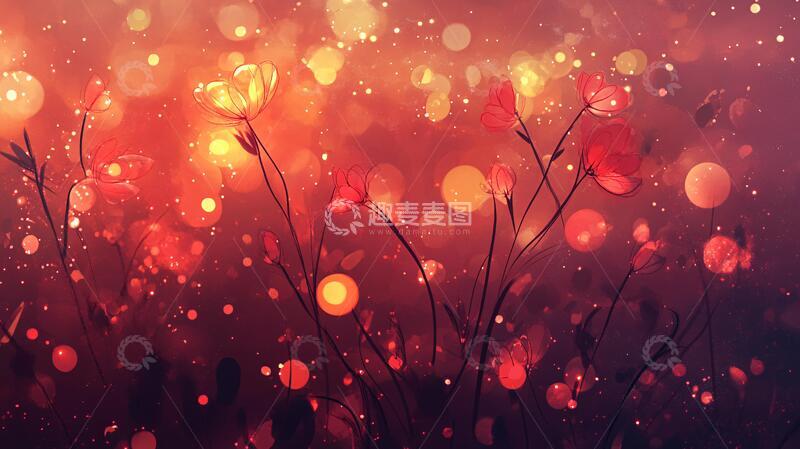 高清大图下载【趣麦麦图】朦胧唯美花草背景