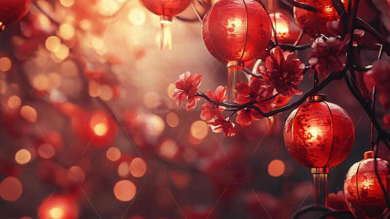 高清大图下载【趣麦麦图】喜庆场景灯笼密布15