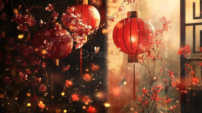 高清大图下载【趣麦麦图】喜庆场景灯笼密布17