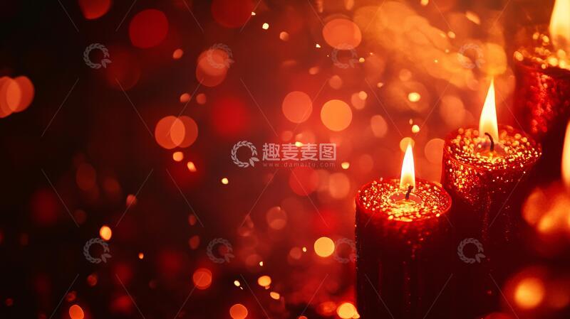 高清大图下载【趣麦麦图】黑夜里的红蜡烛
