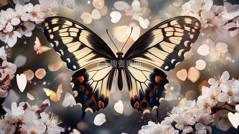 高清大图下载【趣麦麦图】梦幻蝴蝶舞台背景