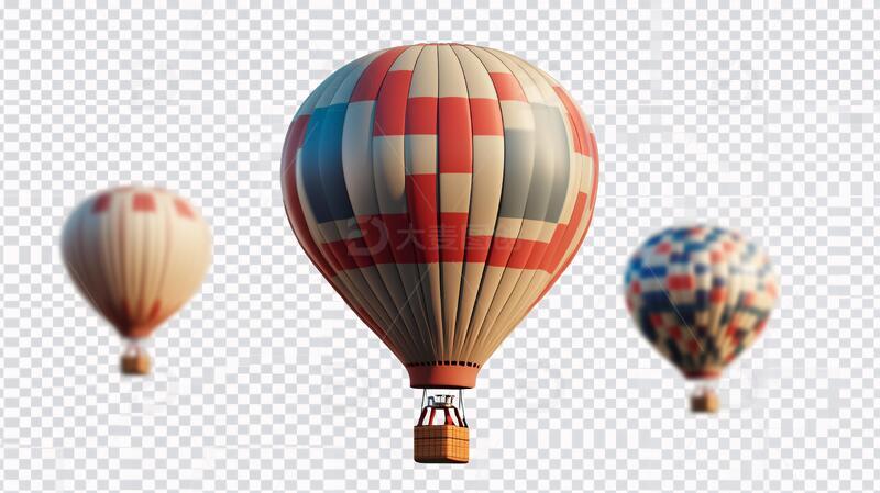 高清大图下载【趣麦麦图】热气球素材插画素材元素