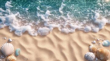 海洋日渲染海洋背景海滩