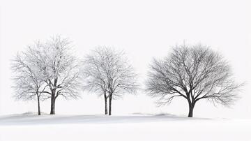 冬季雾凇树挂素材