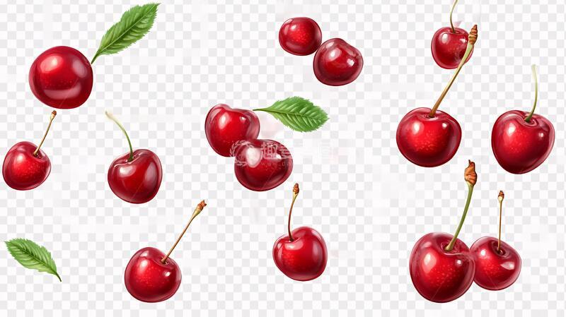 高清大图下载【趣麦麦图】写实樱桃樱桃手绘素材1