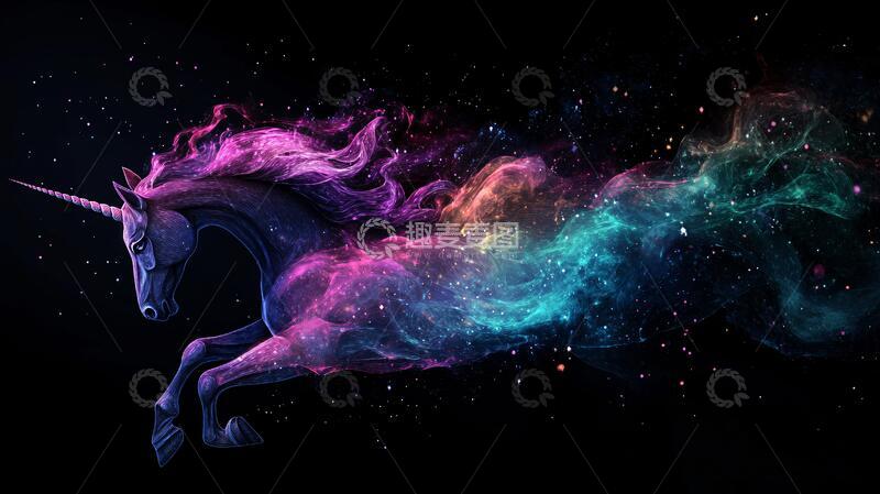 高清大图下载【趣麦麦图】唯美独角兽梦幻插画原创1