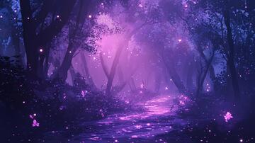 粉红色的幻想森林